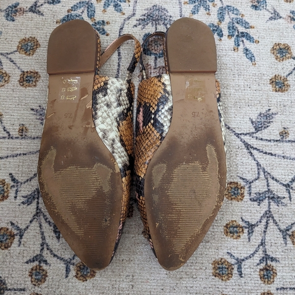 MADEWELL Margo Snakeskin Embossed Slingback Leather Flat - Picture 5 of 6